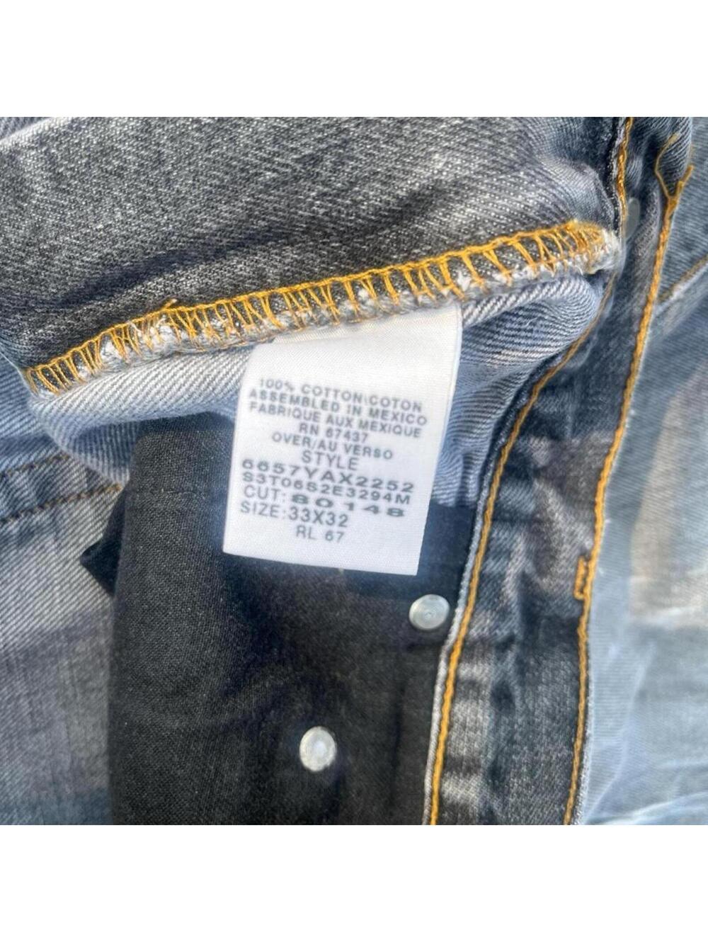 Vintage y2k 90s Polo Ralph Lauren faded and distressed grey straight leg jeans - Picture 5 of 8